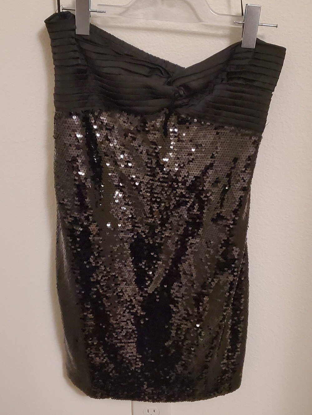 Altar'd State Black Strapless Sequin Cocktail Mini Dress Party Event Holiday XL